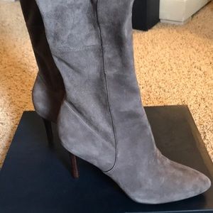 Grey suede OTK boots
